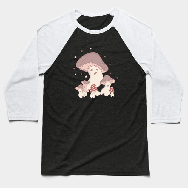 Cute mushrooms Baseball T-Shirt by novaya